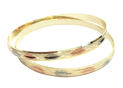 Three Tone Plated | Half Round Bangles